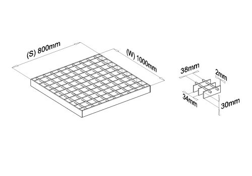 800x1000 SP-Járórács (SP, 30x2, 34/38, tűzihorganyzott)