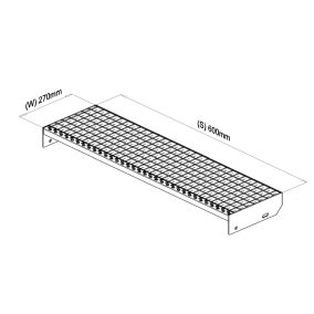 600x270 P-Lépcsőfok (30x2, 33/33, tűzihorganyzott)
