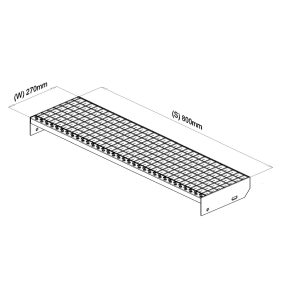 800x270 P-Lépcsőfok (30x2, 33/33, tűzihorganyzott)