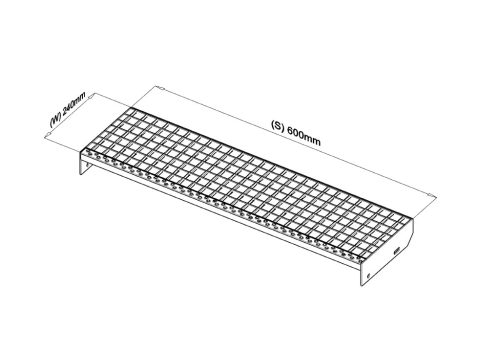 600x240 Lépcsőfok (SP, 30x2, 34/38, tűzihorganyzott)