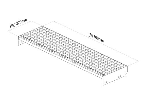700x270 Lépcsőfok (SP, 30x2, 34/38, tűzihorganyzott)