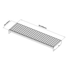 800x240 Lépcsőfok (SP, 30x2, 34/38, tűzihorganyzott)
