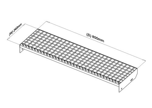 800x240 Lépcsőfok (SP, 30x2, 34/38, tűzihorganyzott)