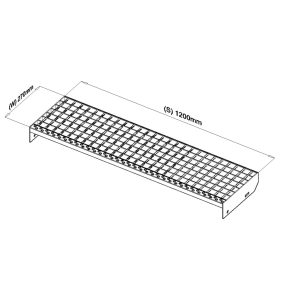 1200x270 Lépcsőfok (SP, 30x3, 34/38, tűzihorganyzott)