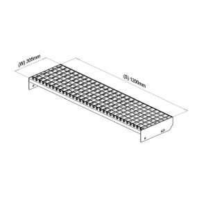 1200x305 Lépcsőfok (SP, 30x3, 34/38, tűzihorganyzott)