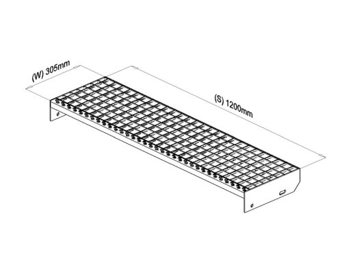 1200x305 Lépcsőfok (SP, 30x3, 34/38, tűzihorganyzott)