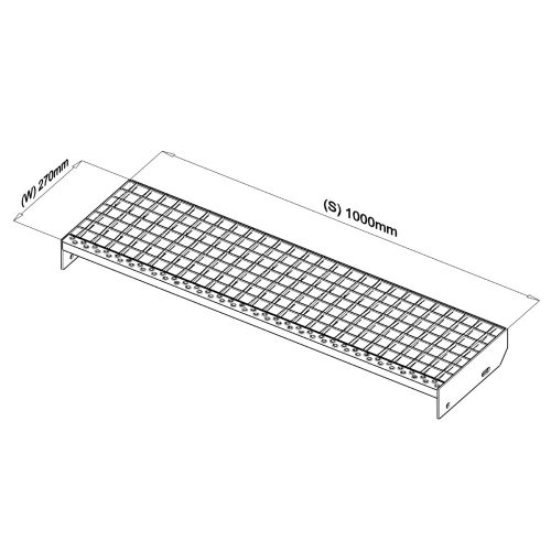1000x270 Lépcsőfok (SP, 30x3, 34/38, tűzihorganyzott)